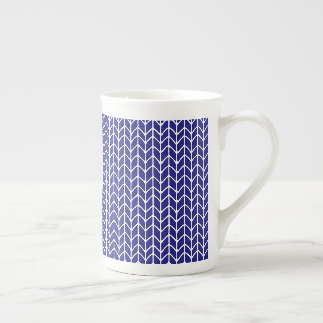 ROYAL BLUE STRICK Knochen China Tasse (Rechts)