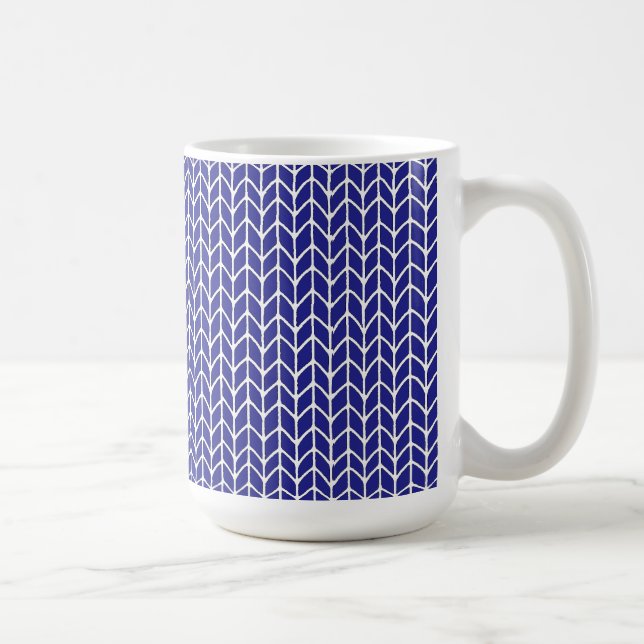 ROYAL BLUE STRICK Tall White Tasse (Rechts)