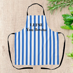 Royal Blue Striping Lefse All-over Print Schürze