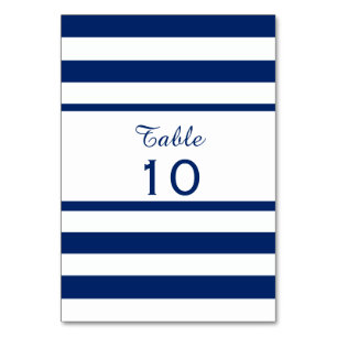 Royal Blue Striping Wedding Tischnummer