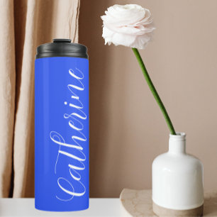Royal Blue Stylized Wedding Bridesmaid Thermosbecher