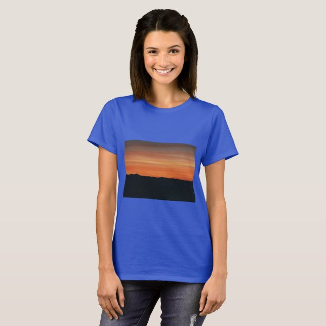 Royal Blue T - Shirt mit Sunset Design (Vorne ganz)