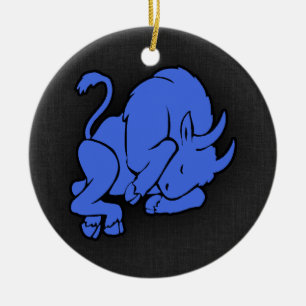 Royal Blue Taurus Keramik Ornament