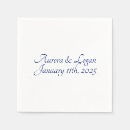 Royal Blue Text Traditioneller Hochzeitcocktail Serviette