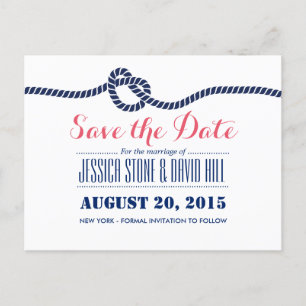 Royal Blue The Knot Wedding Save the Date Ankündigungspostkarte