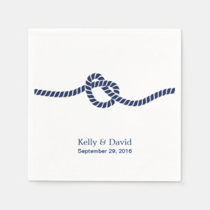 Royal Blue Tying the Knot Wedding Serviette