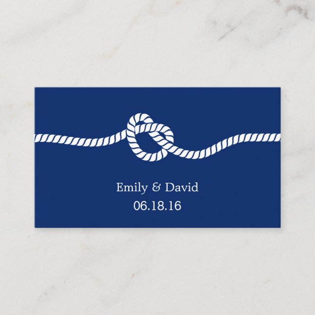 Royal Blue Tying the Knot Wedding Website Beilage Begleitkarte (Vorderseite)