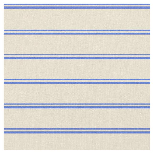 Royal Blue und Beige Colored Lines Stoff (Nahaufnahme)