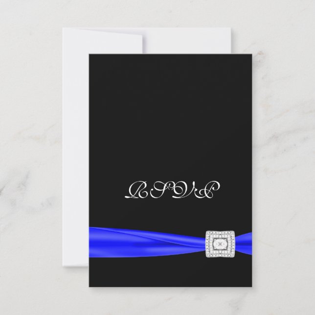 Royal Blue und BlackRSVP RSVP Karte (Vorderseite)