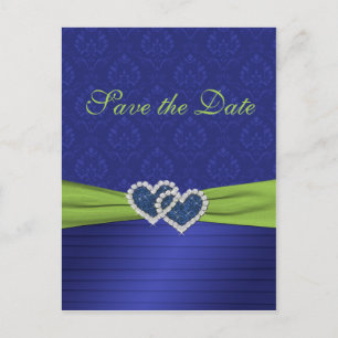 Royal Blue und Chartreuse Save the Date Postcard Ankündigungspostkarte