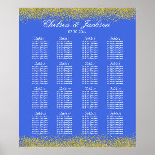 Royal Blue und Gold - 16 Seating Chart Poster