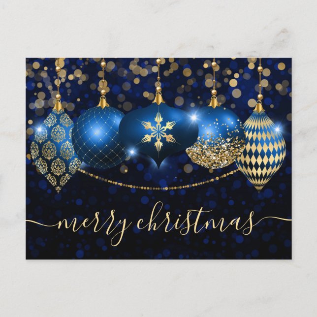 Royal Blue und Gold Baubles Weihnachten (Vorderseite)
