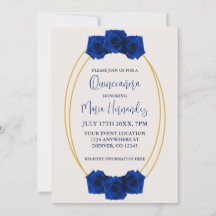 Royal Blue und Gold Geometric Quinceñera