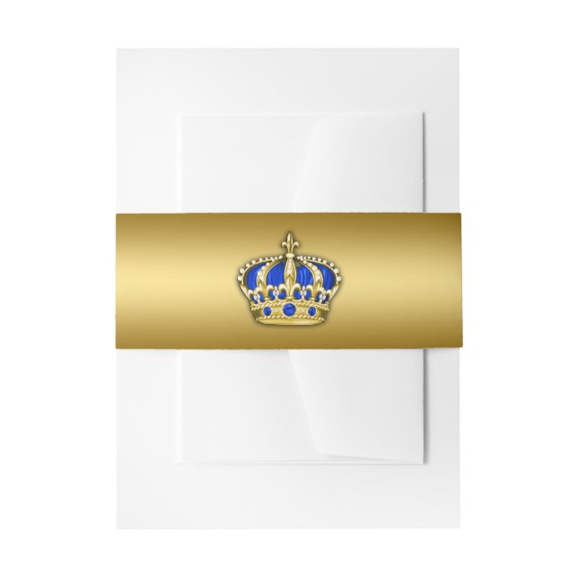Royal Blue und Gold Prince Einladungsbanderole (Vorderseite Beispiel)