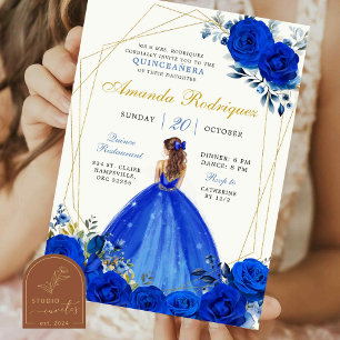 Royal Blue und Gold Royal Crown mexikanische Prinz Einladung
