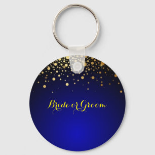 Royal Blue und Gold Schlüsselring für Braut oder B Schlüsselanhänger