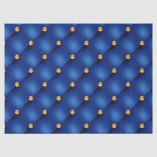 Royal Blue und Gold tufted Seidenpapier