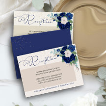 Royal Blue und Ivory Rose Empfang