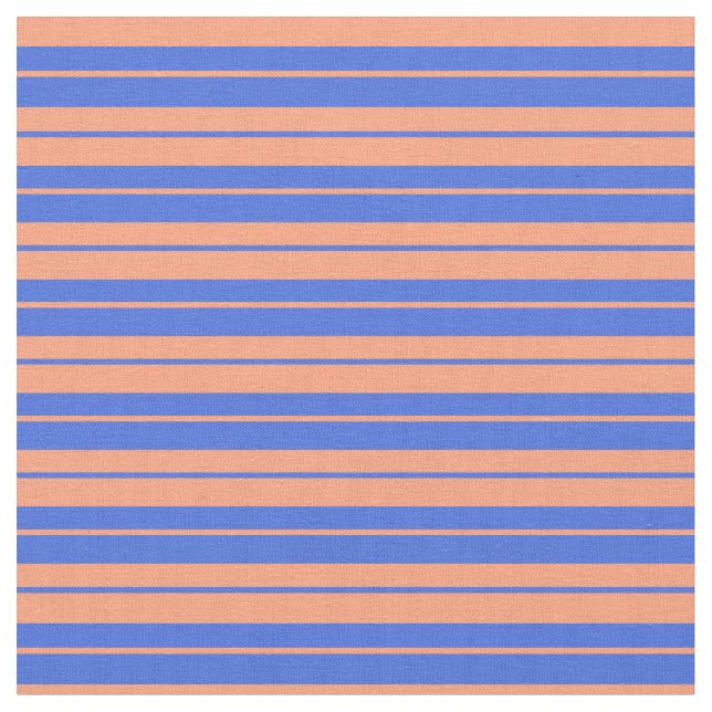 Royal Blue und Light Lachs Lines Stoff (Nahaufnahme)
