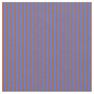 Royal Blue und Sienna farbige Linien Stoff
