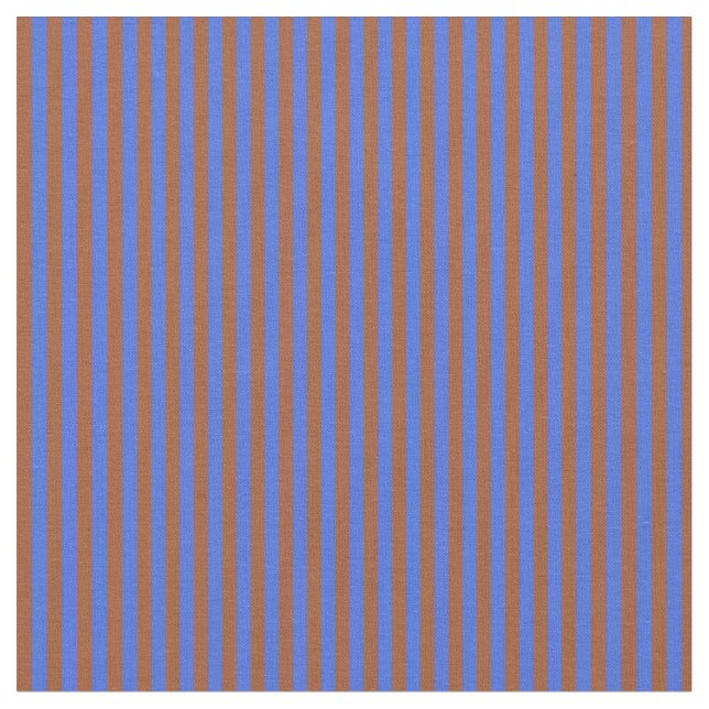 Royal Blue und Sienna farbige Linien Stoff (Nahaufnahme)