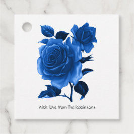 Royal Blue und Silver Floral Geschenkanhänger