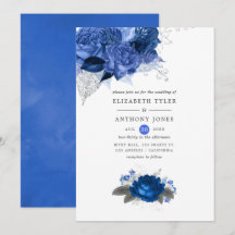 Royal Blue und Silver Floral Wedding