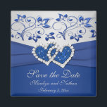 Royal Blue und Silver Gastgeschenk Hochzeit Magnet<br><div class="desc">Dadurch wird der Datums-Magnet für die Einladung und andere Elemente gespeichert, die unten gezeigt werden. Der Text ist anpassbar, sodass Sie ihn ändern können, indem Sie "Danke" sagen und es als Gastgeschenk Hochzeit geben, wenn Sie gewollt. Wenn Sie weitere passende Artikel in diesem Design benötigen, schicken Sie mir bitte Ihre...</div>