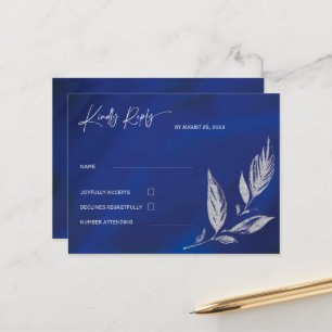 Royal Blue und Silver Postcard Postkarte