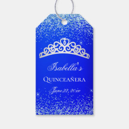 Royal Blue und Silver Quinceanera Geschenkanhänger