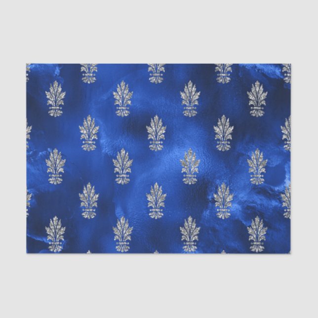 Royal Blue und Silver Seidenpapier (Vorderseite)