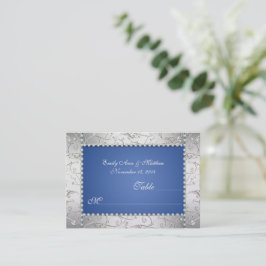 Royal Blue und Silver Swirt Table Platzkarten