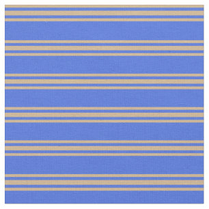 Royal Blue und Tan Colored Striping Muster Stoff