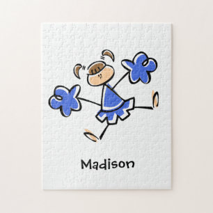 Royal Blue und White Cheerleader Puzzle