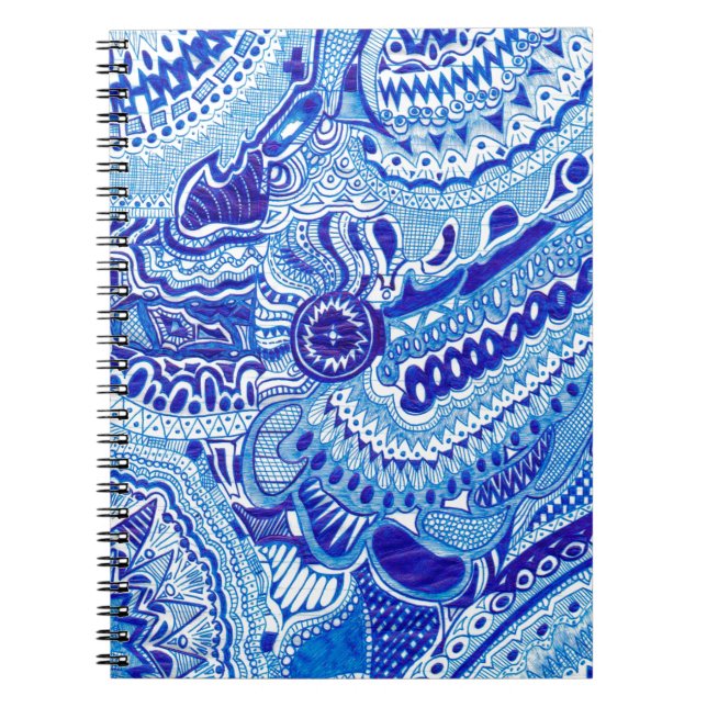 Royal Blue und White Ming Art Notizblock (Vorderseite)