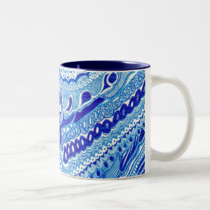 Royal Blue und White Ming Art Zweifarbige Tasse
