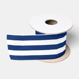 Royal Blue und White Stripes Satinband