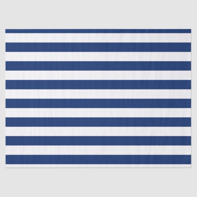 Royal Blue und White Stripes Seidenpapier (Vorderseite)