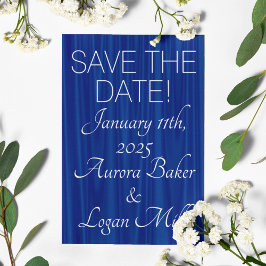 Royal Blue "Velvet" Traditional Rett-the-Date Postkarte