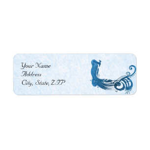 Royal Blue Vintag Peacock Rücksendeadresse