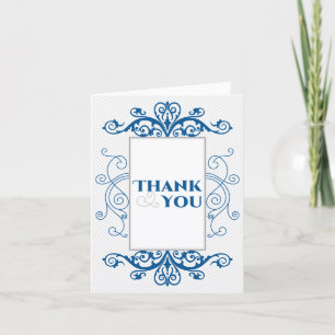 Royal Blue Vintag Wirbel Hochzeit Danke