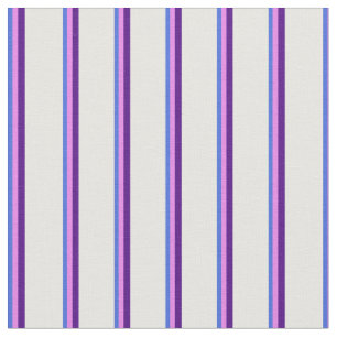 Royal Blue, Violet, Indigo & White Stripes Stoff