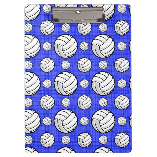 Royal Blue Volleyball Pattern Klemmbrett (Vorderseite)