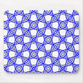 Royal Blue Wavy Linien geometrische Mesh Mousepad