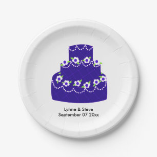 Royal Blue Wedding Cake Pappteller