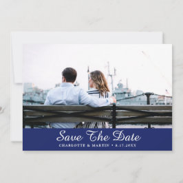 Royal Blue Wedding Foto speichert die Datumskarten Save The Date