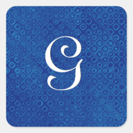 Royal Blue Wedding Monogram Any Letter B567 Quadratischer Aufkleber