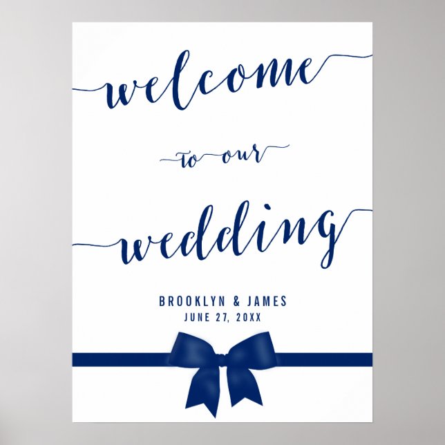 Royal Blue Wedding Reception Sign Print 18x24 Poster (Vorne)