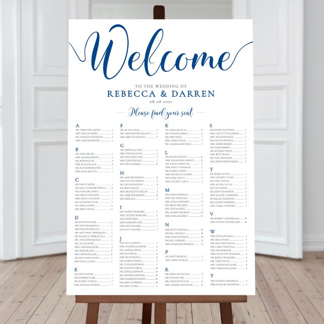 Royal Blue Wedding Seating Chart Poster (Von Creator hochgeladen)