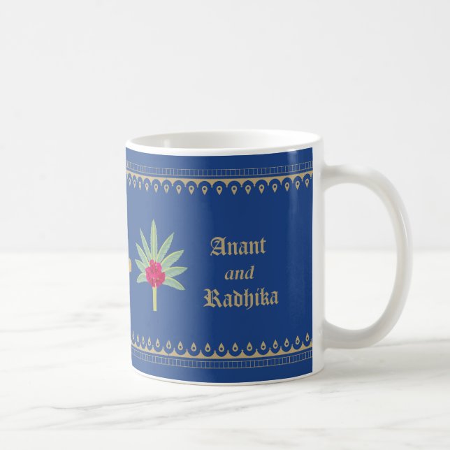 Royal Blue Wedding Tasse mit indischen Motifs (Rechts)